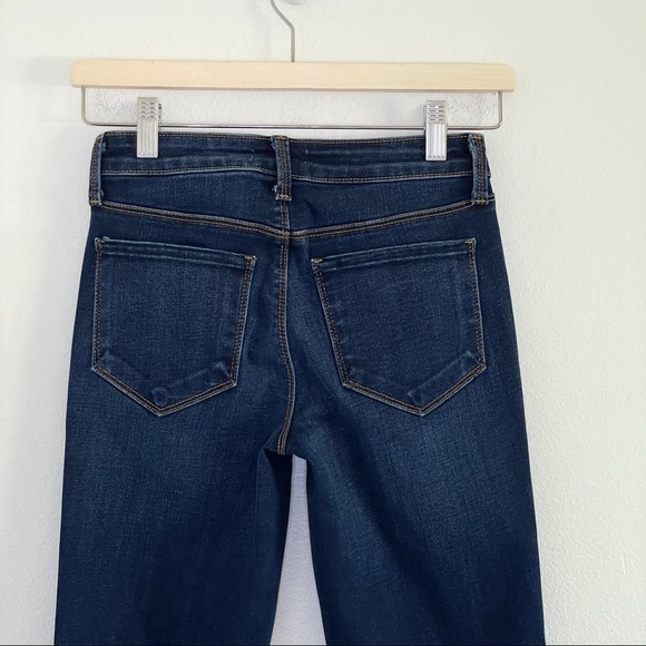L'Agence Lenna Cropped Baby Flare Mid Rise Denim Dark Wash Jean Size 23 - Picture 6 of 15